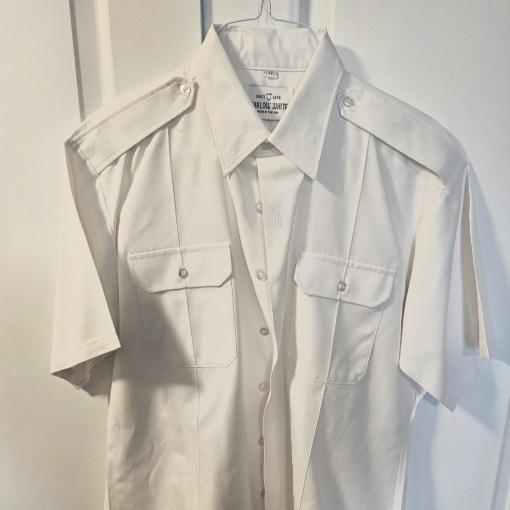 Men's uniform shirt with epaulettes